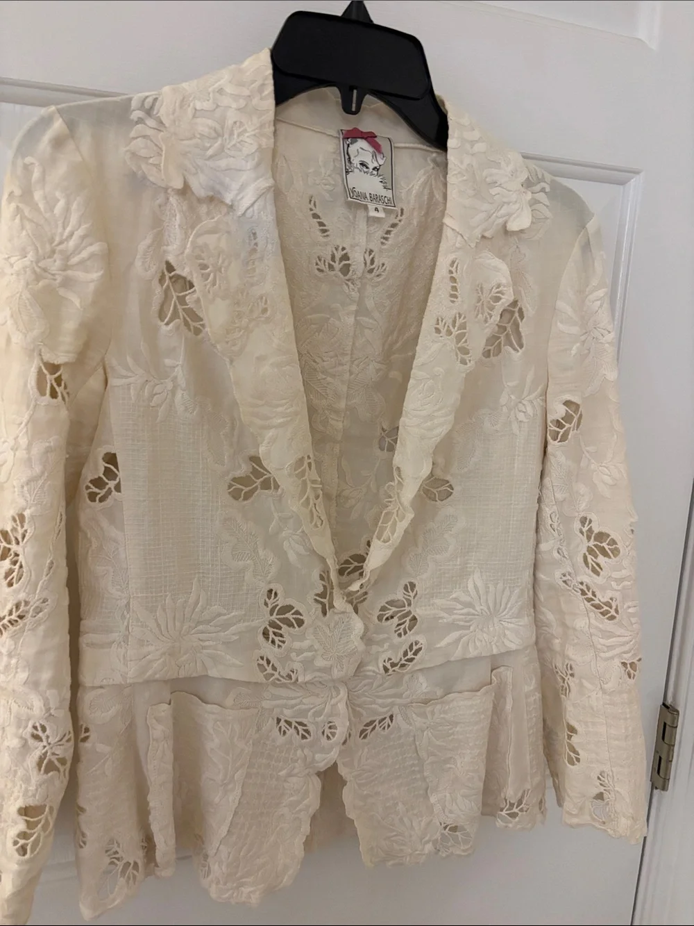 Yoana Baraschi Cream Lace Short Suit
